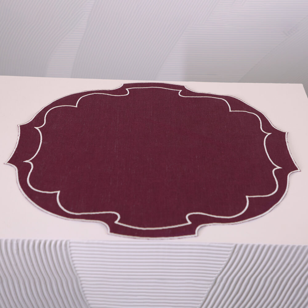 PLACEMAT PARENTESI WINE/IVORY